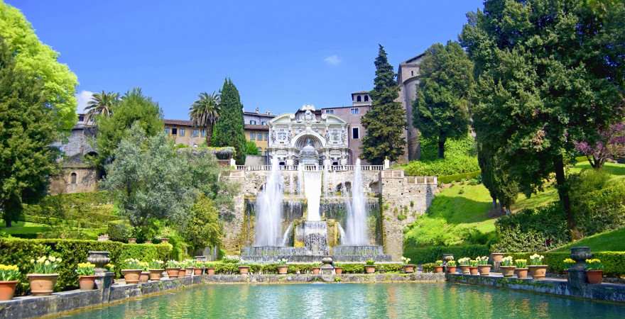 Wasserfontänen im Garten der Villa d'Este