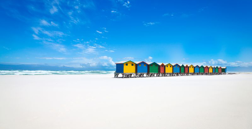 Muizenberg bunte Strandhäuser