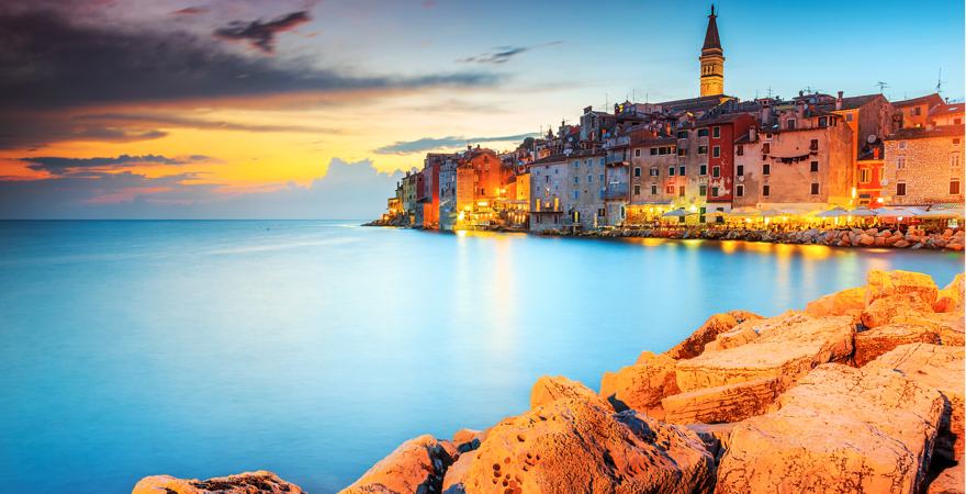 Abendstimmung mit blick auf Rovinj