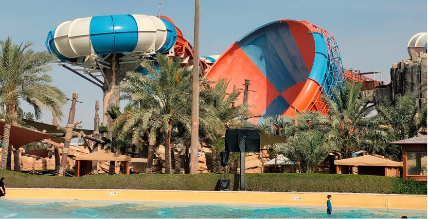 Rutschen in einem Wasserpark