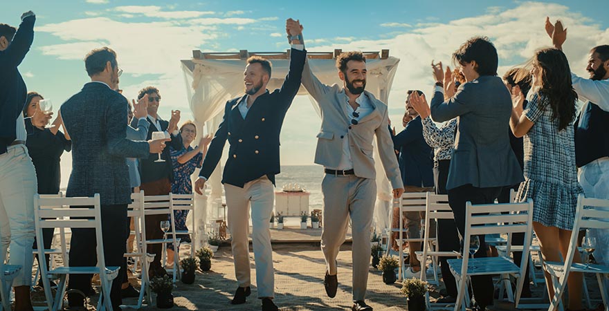 Gleichgeschlechtliche Ehe 2 Männer am Strand